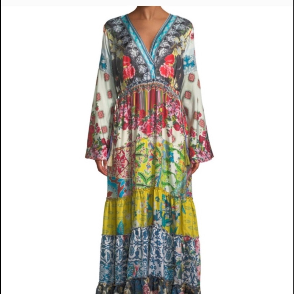 Johnny Was 100% silk gorgeous maxi dress